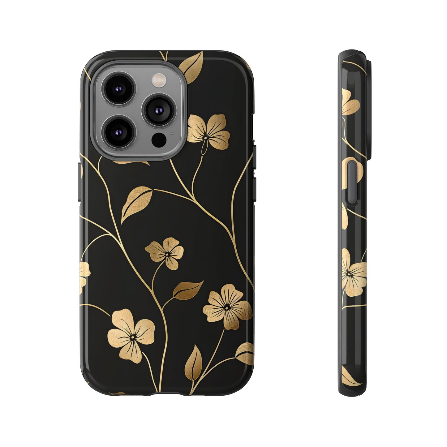 Golden Elegance – Tough Glossy iPhone Case