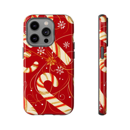 Golden Candy Cane Luxe – Tough Glossy iPhone Case