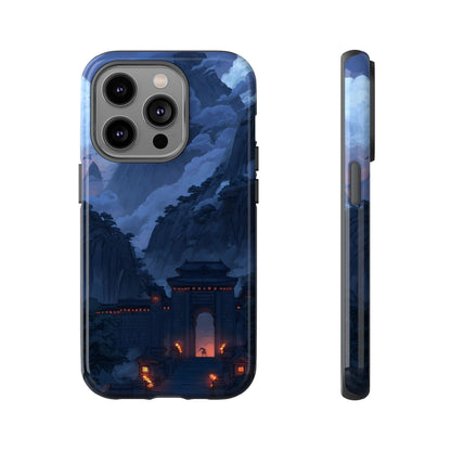 🌲 Mountain Fortress – Tough Glossy iPhone Case