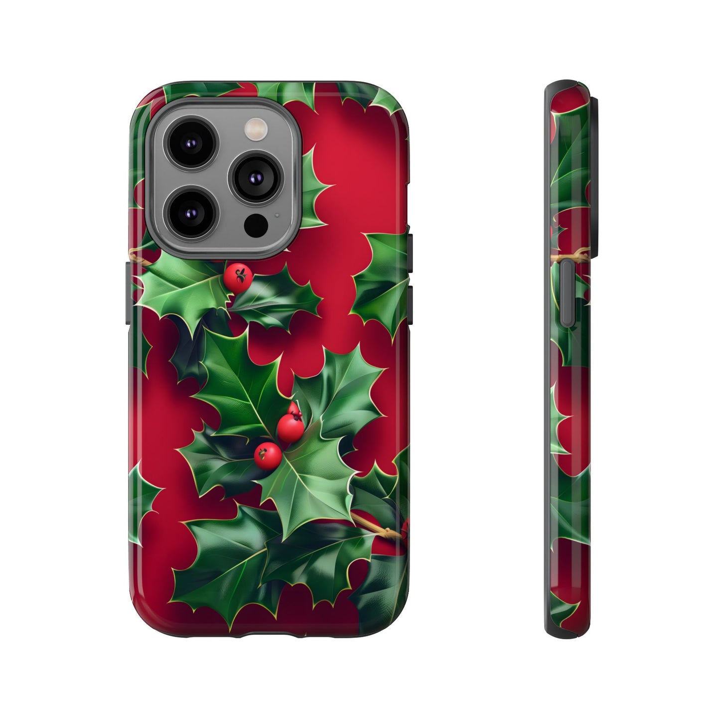 Holly Berry Bloom – Tough Glossy iPhone Case