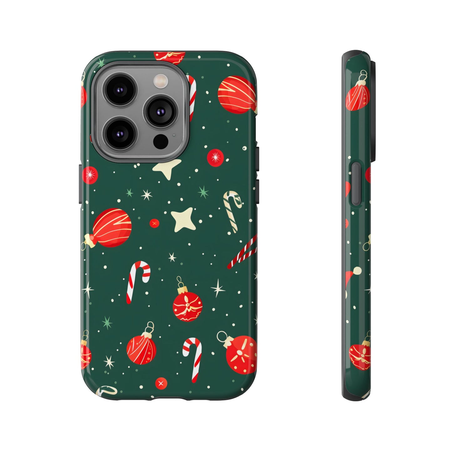 Festive Ornament Scatter – Tough Glossy iPhone Case