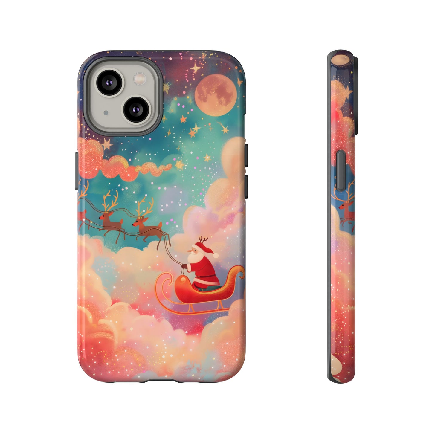 Starlit Santa Sky – Tough Glossy iPhone Case