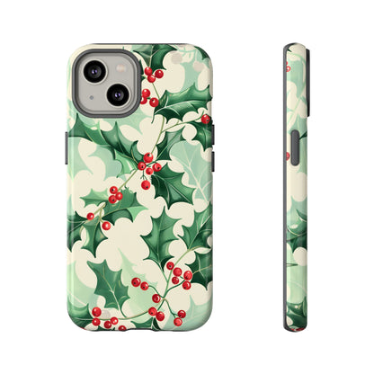 Winter Holly Charm – Tough Glossy iPhone Case
