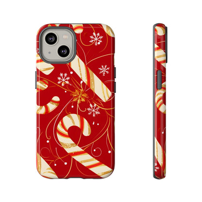 Golden Candy Cane Luxe – Tough Glossy iPhone Case