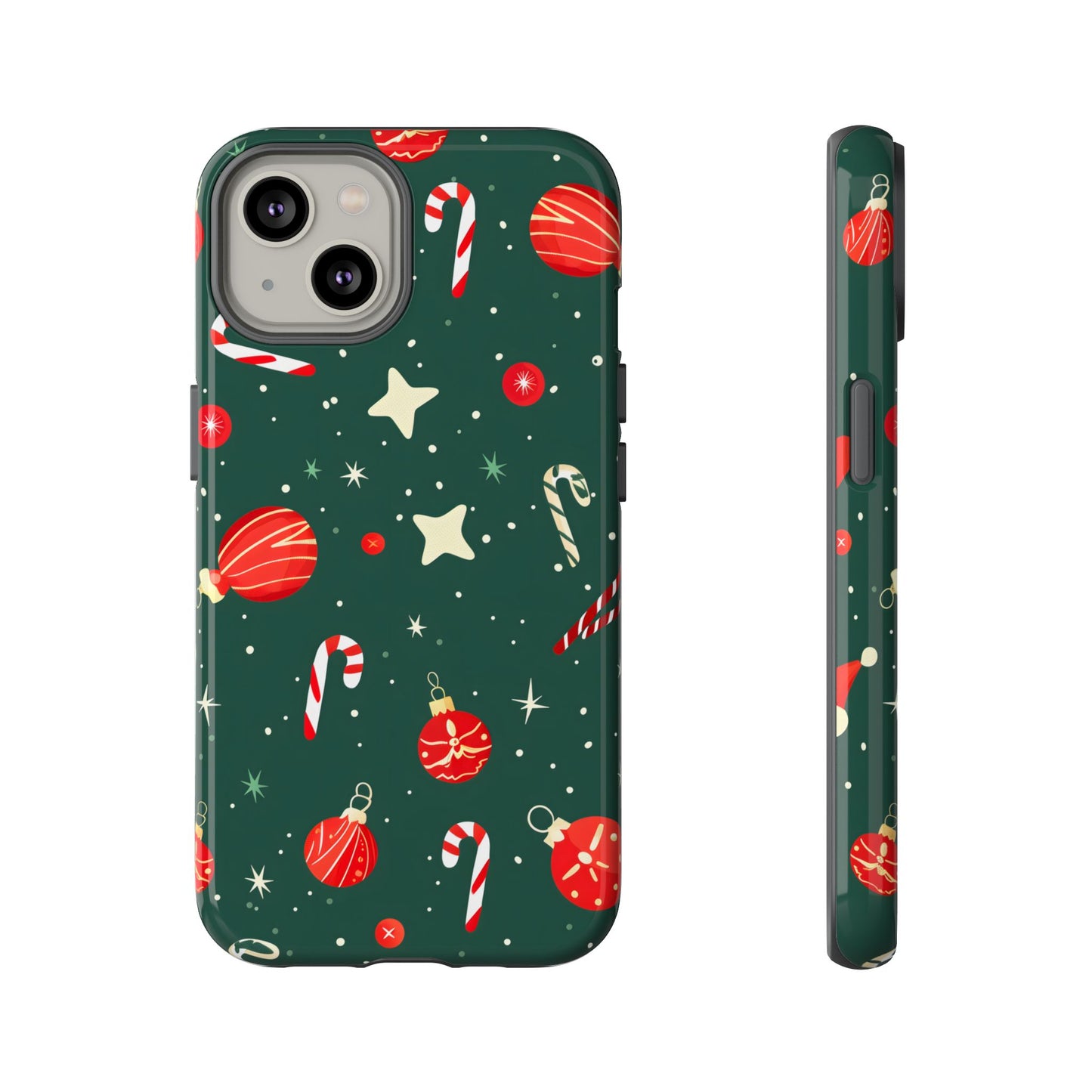 Festive Ornament Scatter – Tough Glossy iPhone Case