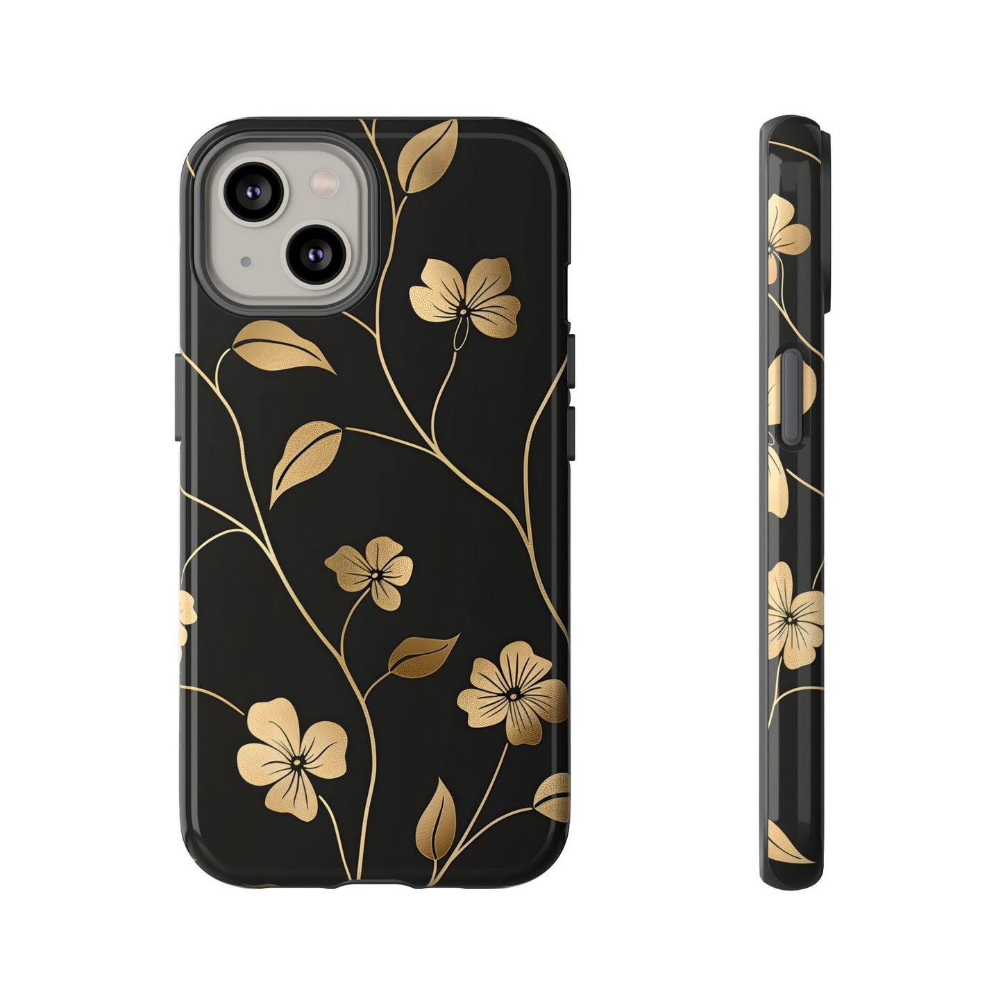 Golden Elegance – Tough Glossy iPhone Case