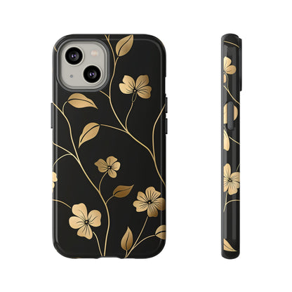 Golden Elegance – Tough Glossy iPhone Case