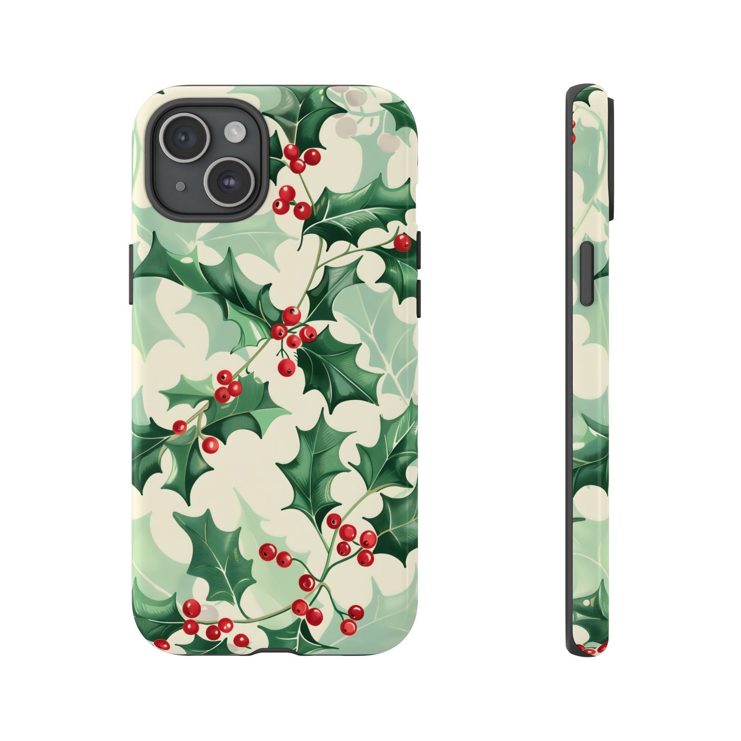 Winter Holly Charm – Tough Glossy iPhone Case