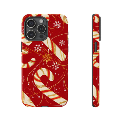 Golden Candy Cane Luxe – Tough Glossy iPhone Case