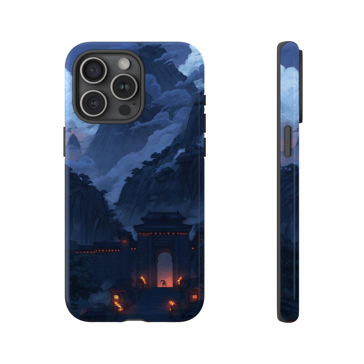 🌲 Mountain Fortress – Tough Glossy iPhone Case