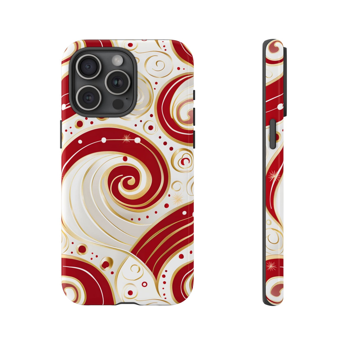 Golden Candy Swirl – Tough Glossy iPhone Case