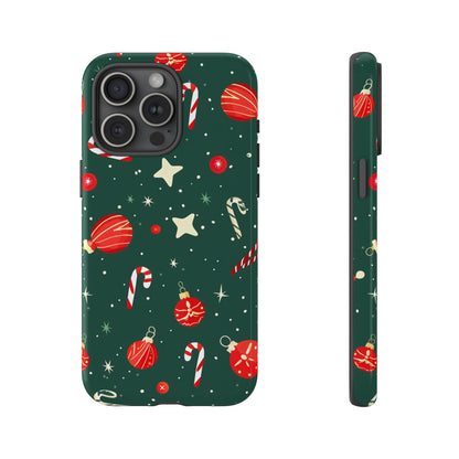 Festive Ornament Scatter – Tough Glossy iPhone Case