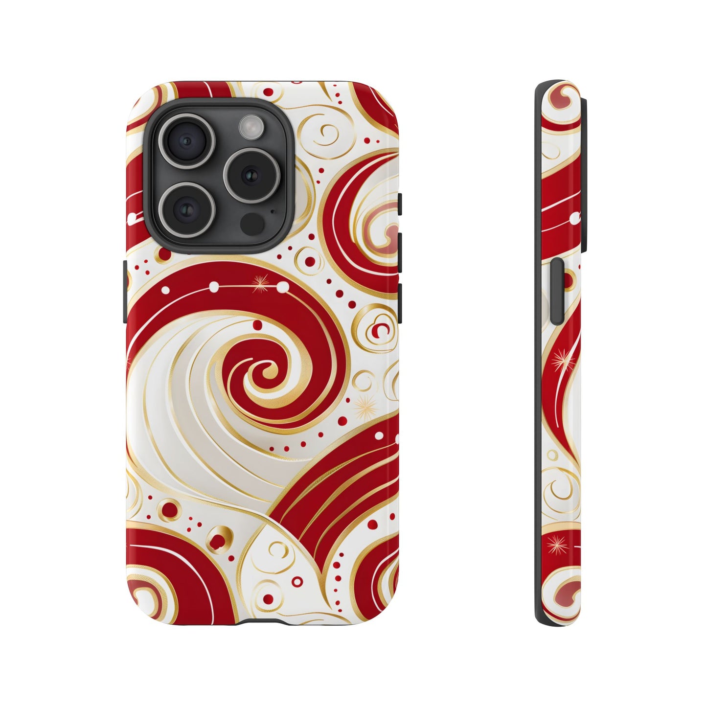 Golden Candy Swirl – Tough Glossy iPhone Case