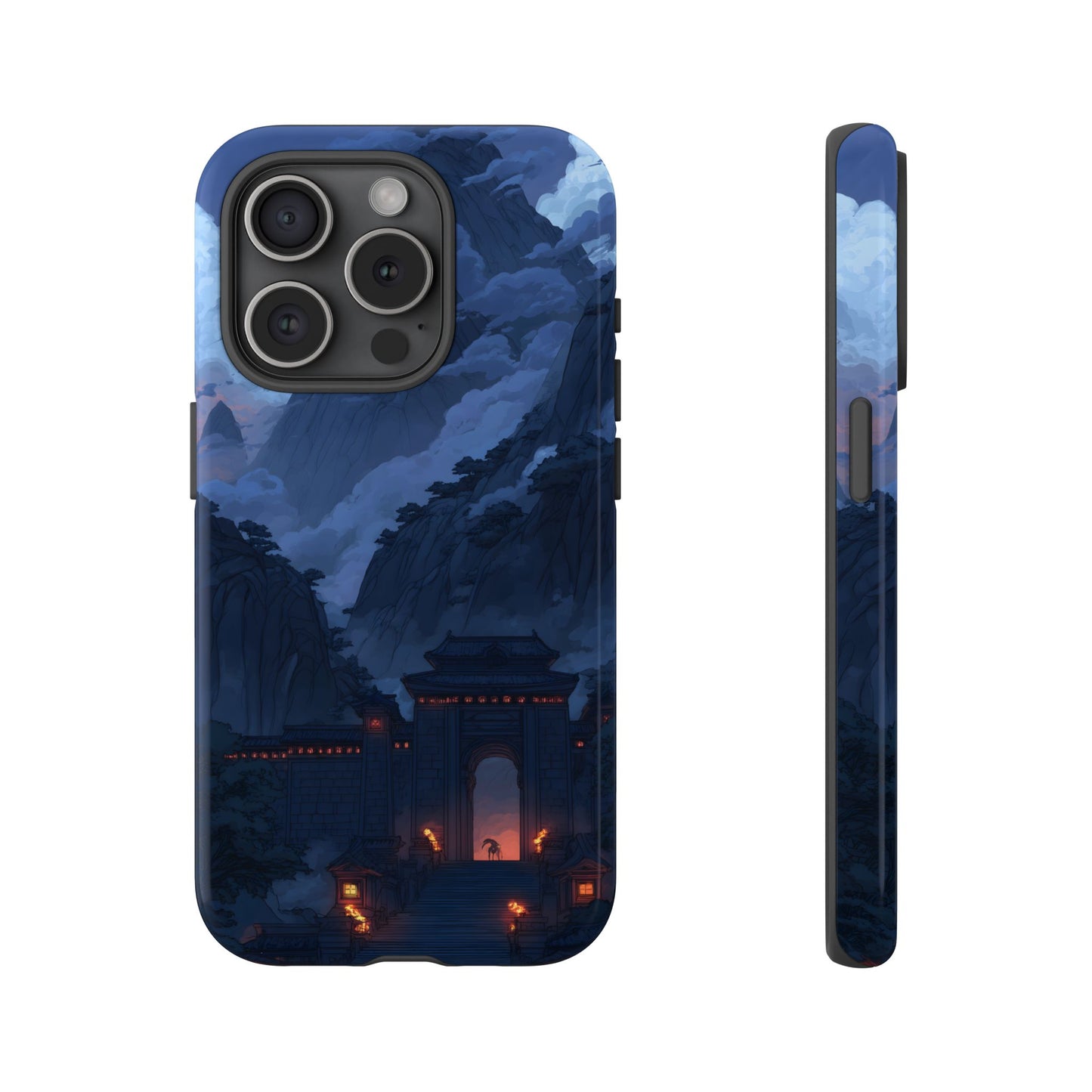🌲 Mountain Fortress – Tough Glossy iPhone Case