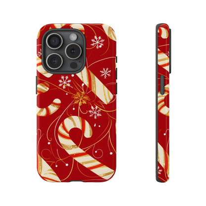Golden Candy Cane Luxe – Tough Glossy iPhone Case