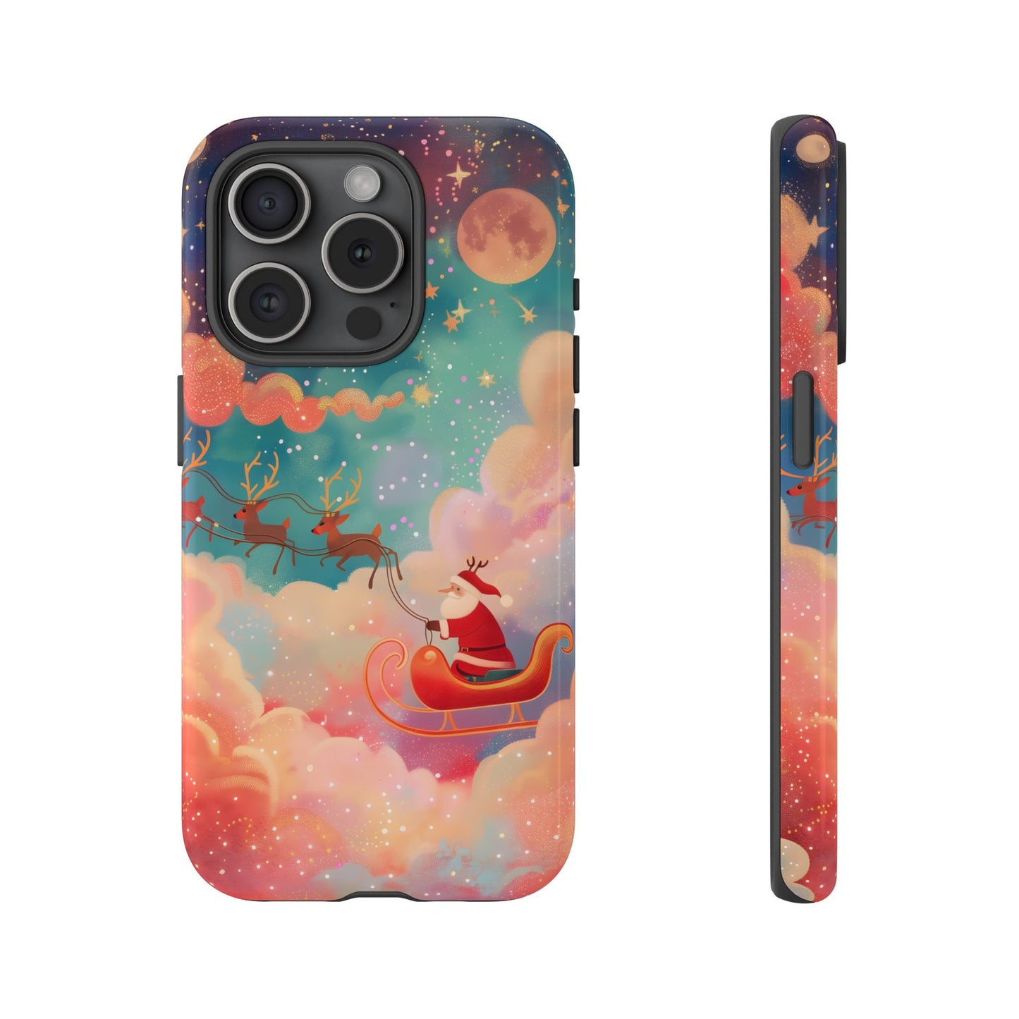 Starlit Santa Sky – Tough Glossy iPhone Case