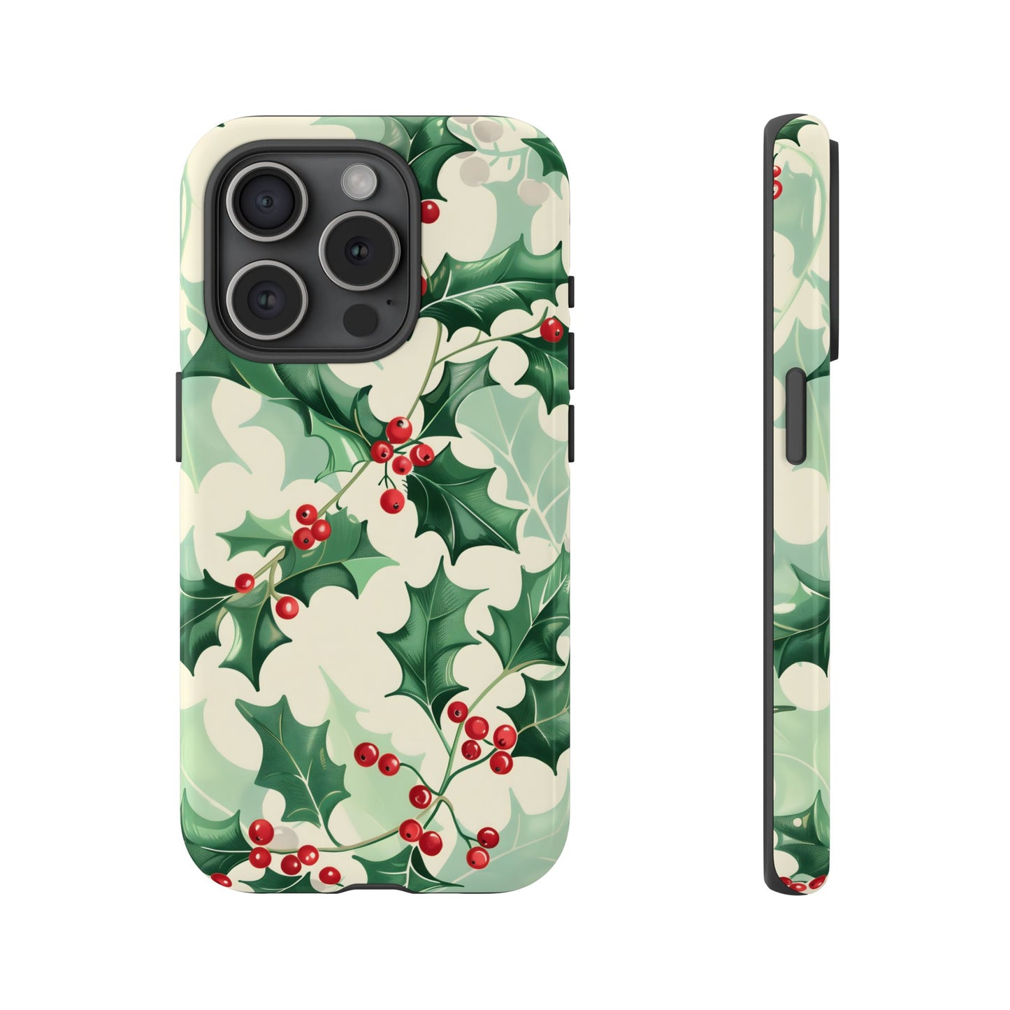 Winter Holly Charm – Tough Glossy iPhone Case