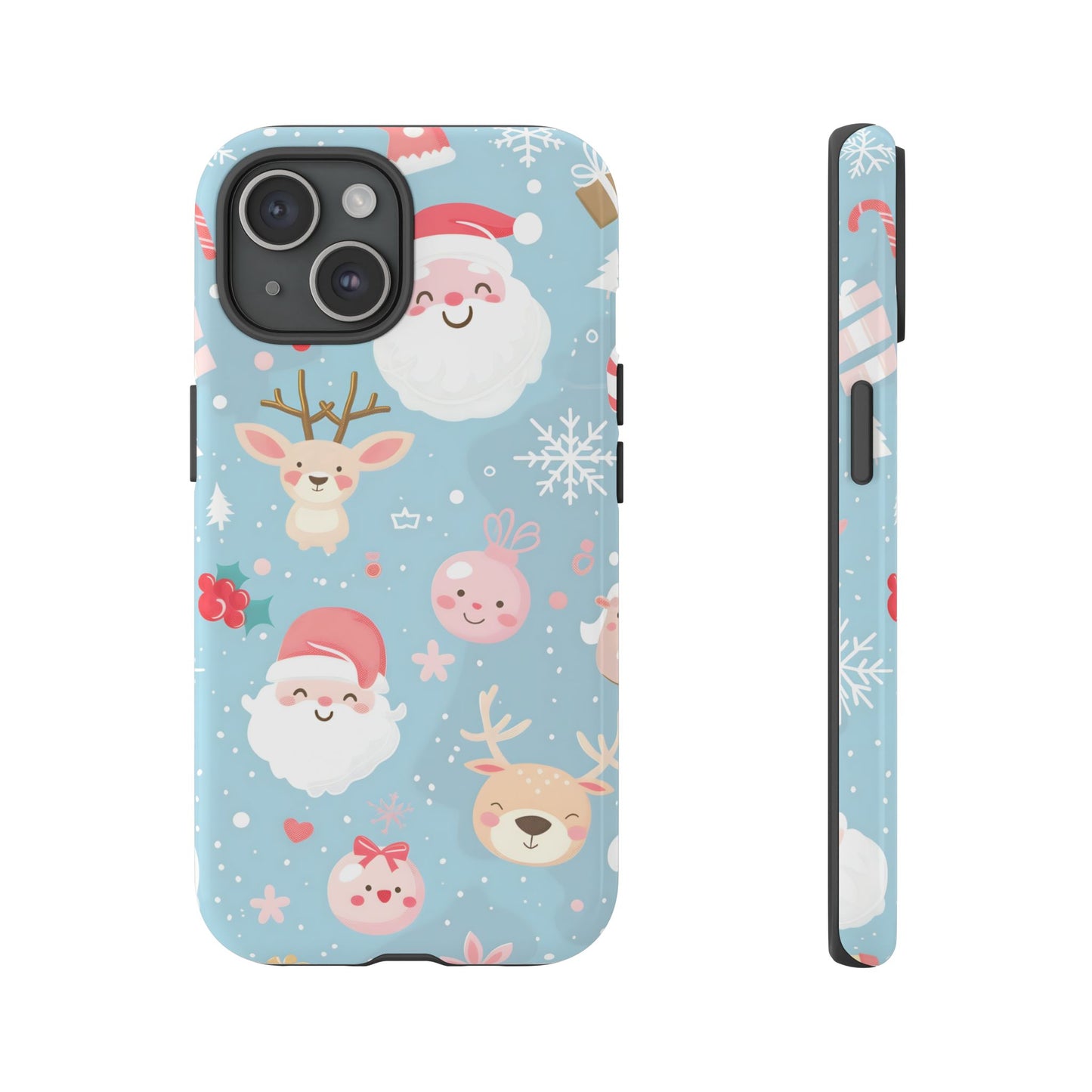 Pastel Santa Joy – Tough Glossy iPhone Case