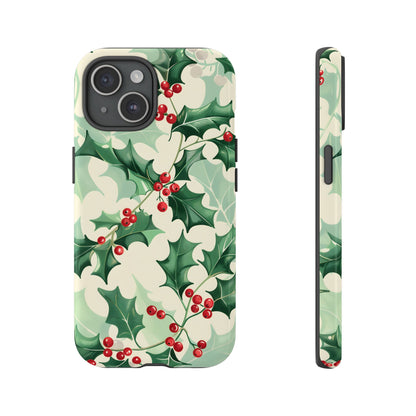 Winter Holly Charm – Tough Glossy iPhone Case