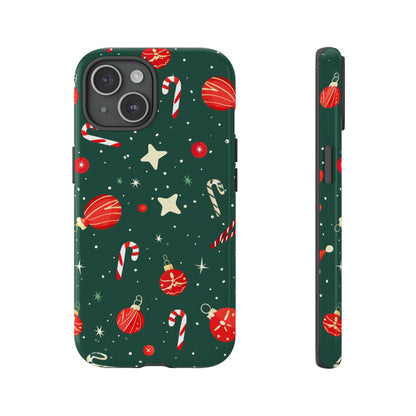 Festive Ornament Scatter – Tough Glossy iPhone Case