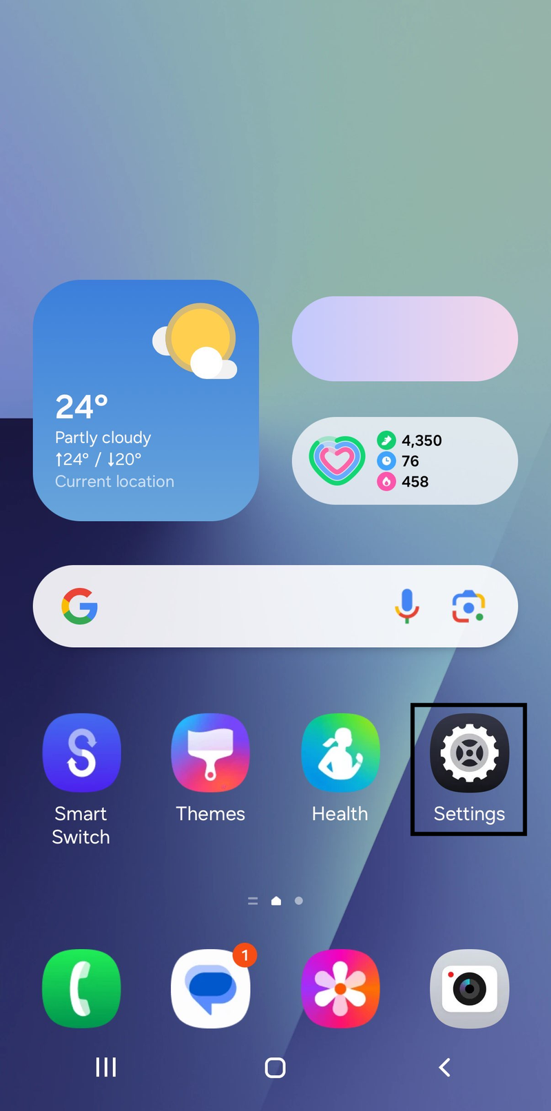 Open the Settings App on your Samsung