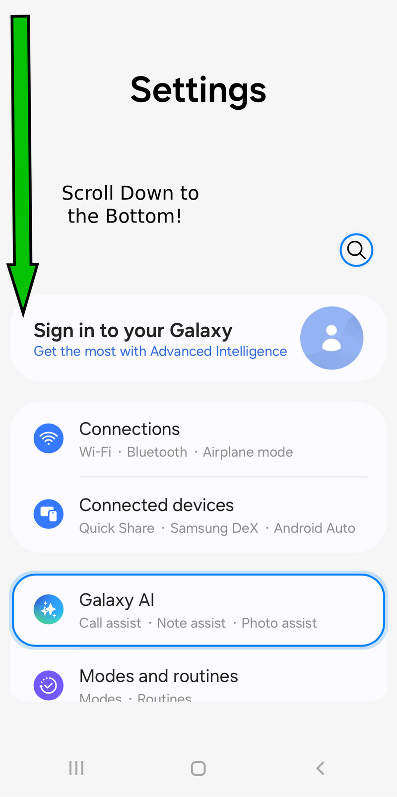 Scroll Down to the Bottom