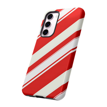 Crimson Holiday Stripes – Tough Glossy Samsung Galaxy Case