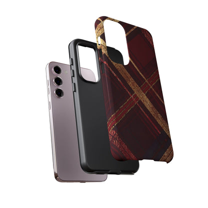 Crimson Luxe Plaid – Tough Glossy Samsung Galaxy Case