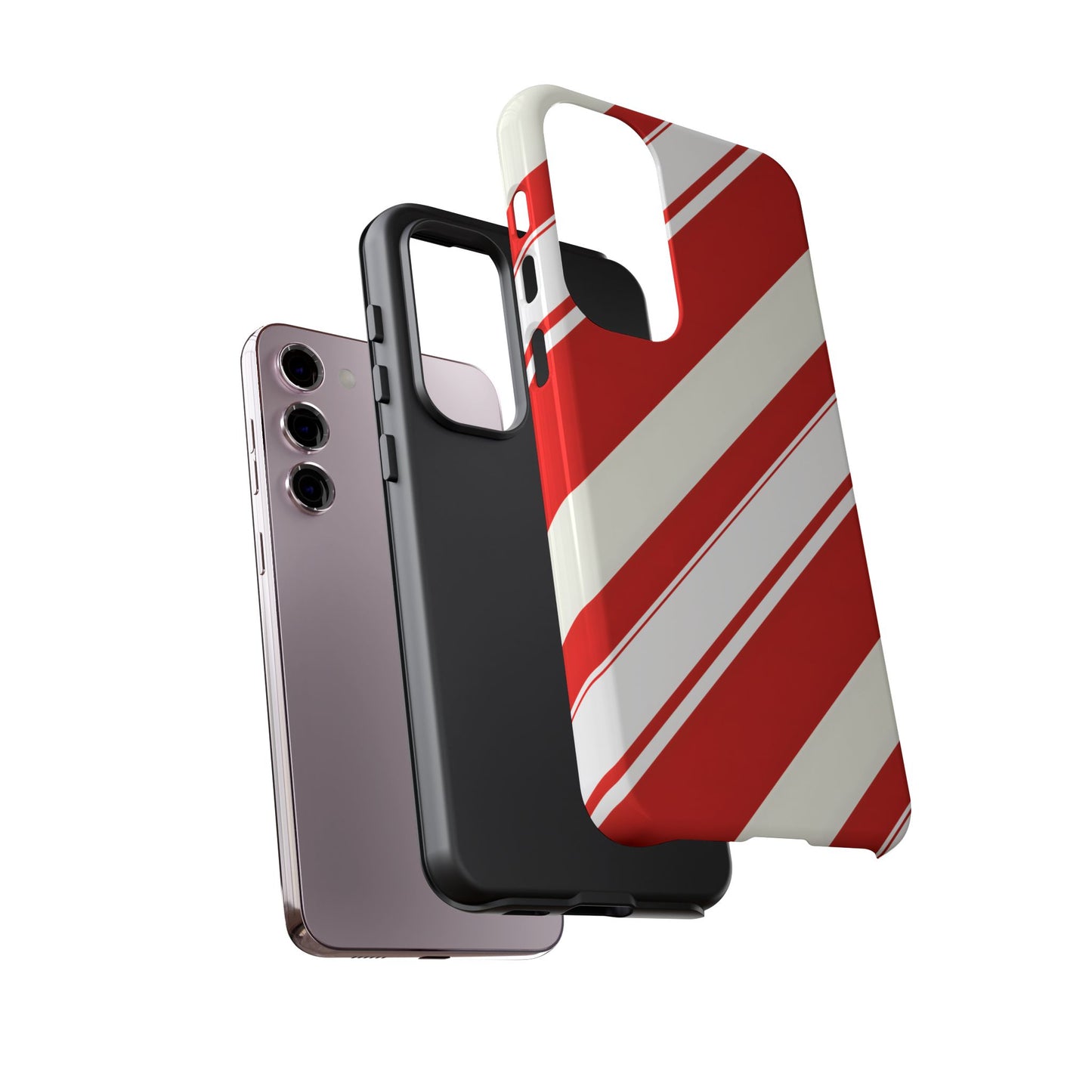 Crimson Holiday Stripes – Tough Glossy Samsung Galaxy Case