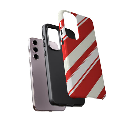 Crimson Holiday Stripes – Tough Glossy Samsung Galaxy Case