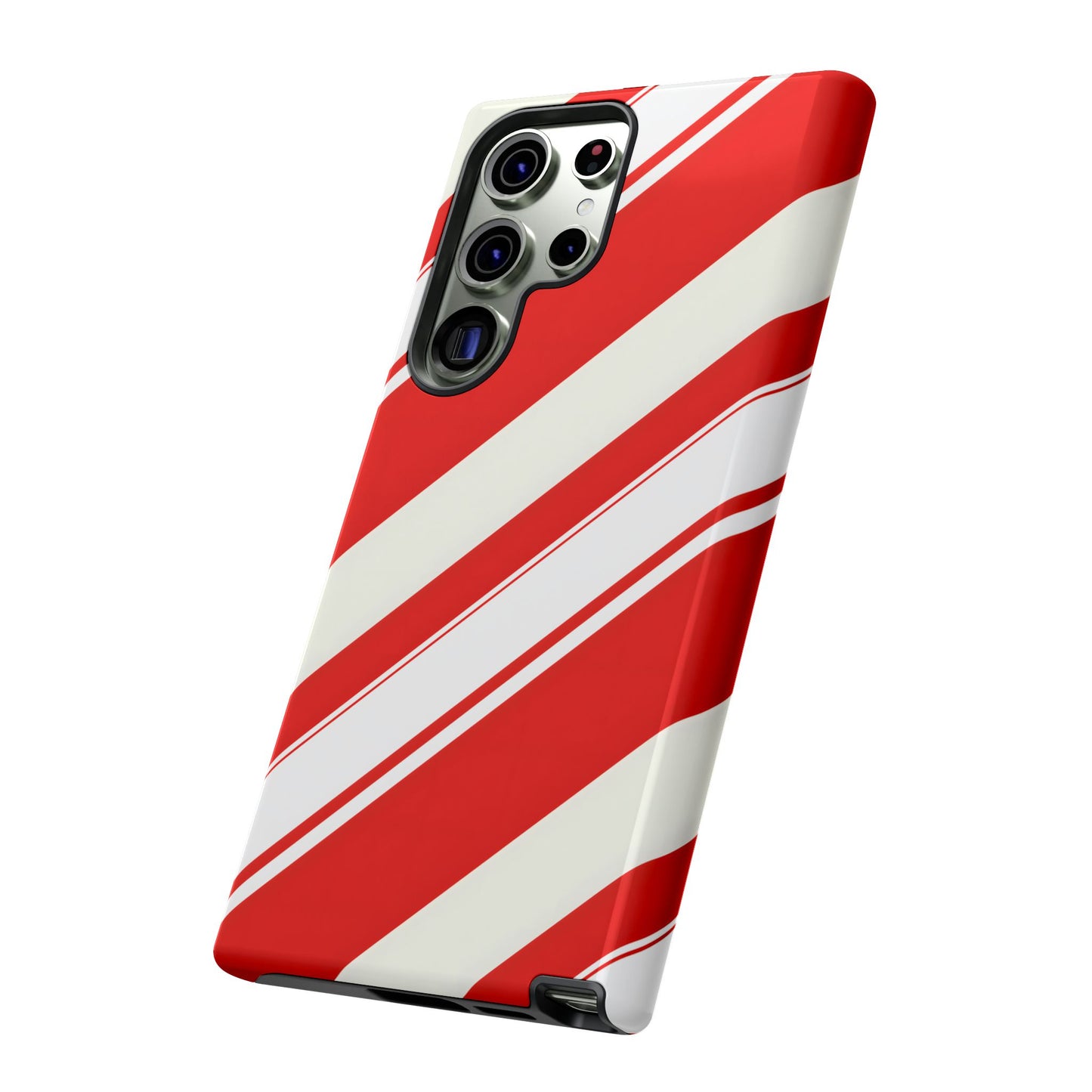 Crimson Holiday Stripes – Tough Glossy Samsung Galaxy Case