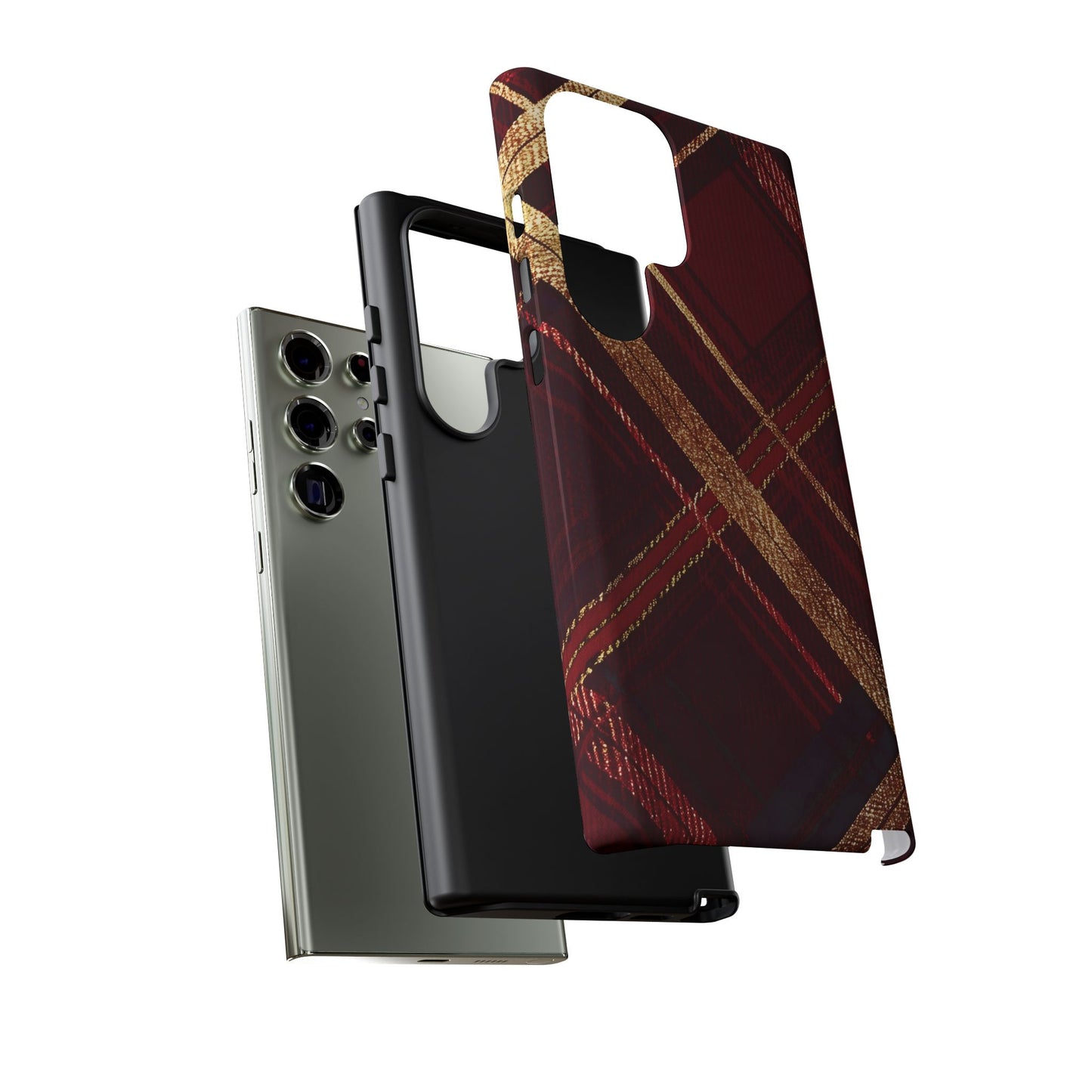 Crimson Luxe Plaid – Tough Glossy Samsung Galaxy Case