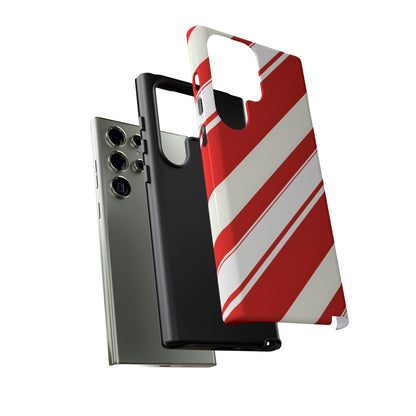 Crimson Holiday Stripes – Tough Glossy Samsung Galaxy Case