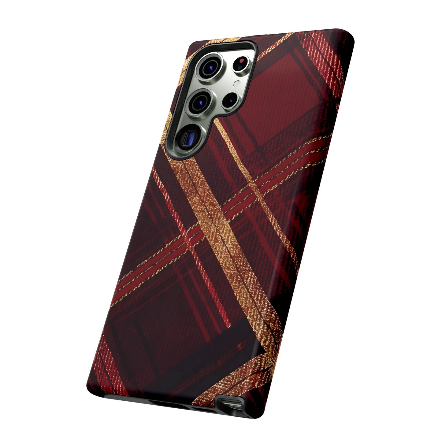 Crimson Luxe Plaid – Tough Glossy Samsung Galaxy Case