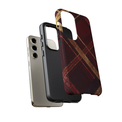 Crimson Luxe Plaid – Tough Glossy Samsung Galaxy Case