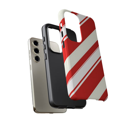 Crimson Holiday Stripes – Tough Glossy Samsung Galaxy Case