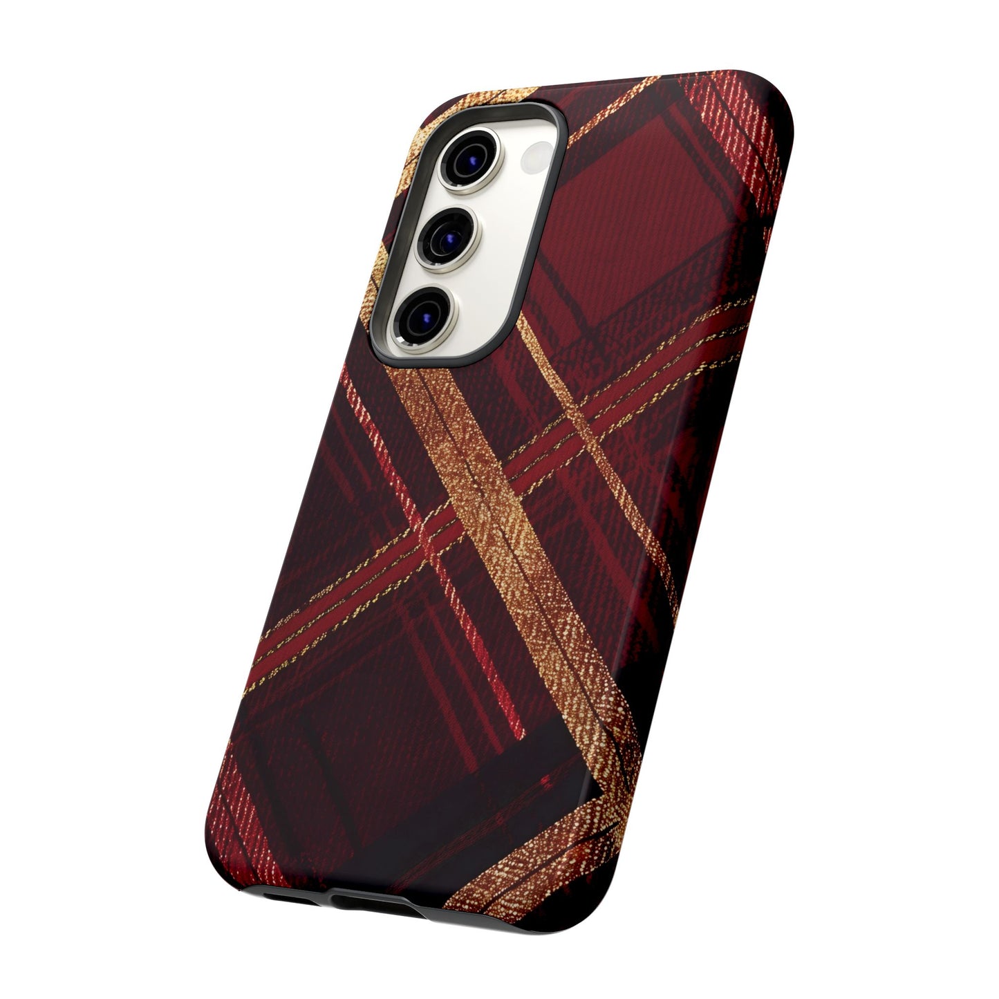 Crimson Luxe Plaid – Tough Glossy Samsung Galaxy Case