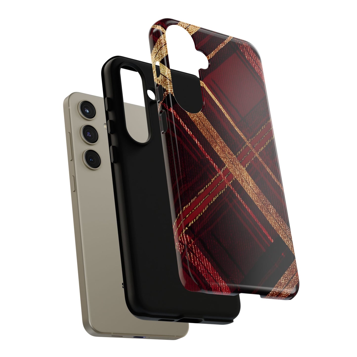 Crimson Luxe Plaid – Tough Glossy Samsung Galaxy Case