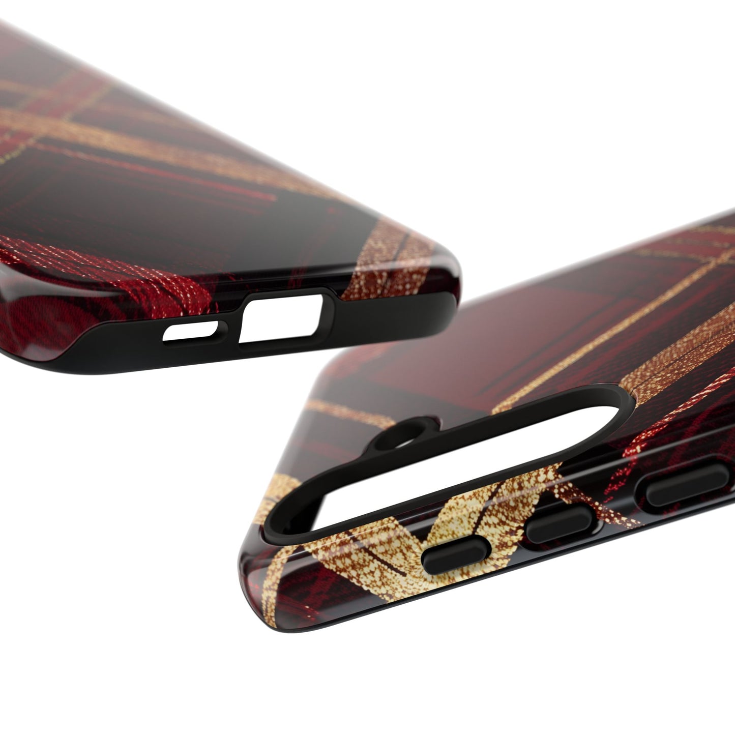 Crimson Luxe Plaid – Tough Glossy Samsung Galaxy Case