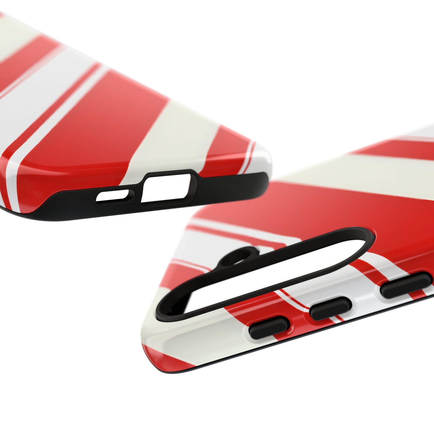 Crimson Holiday Stripes – Tough Glossy Samsung Galaxy Case