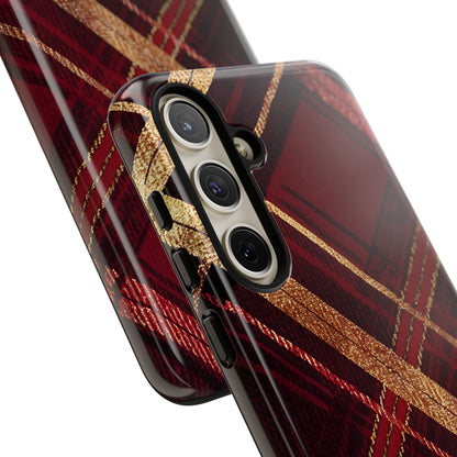 Crimson Luxe Plaid – Tough Glossy Samsung Galaxy Case