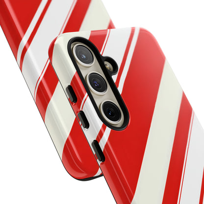 Crimson Holiday Stripes – Tough Glossy Samsung Galaxy Case