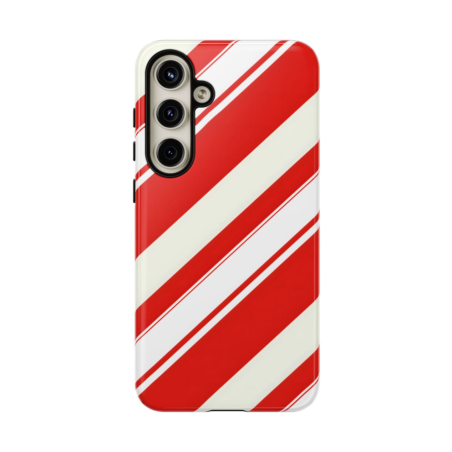 Crimson Holiday Stripes – Tough Glossy Samsung Galaxy Case