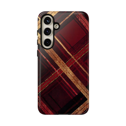 Crimson Luxe Plaid – Tough Glossy Samsung Galaxy Case
