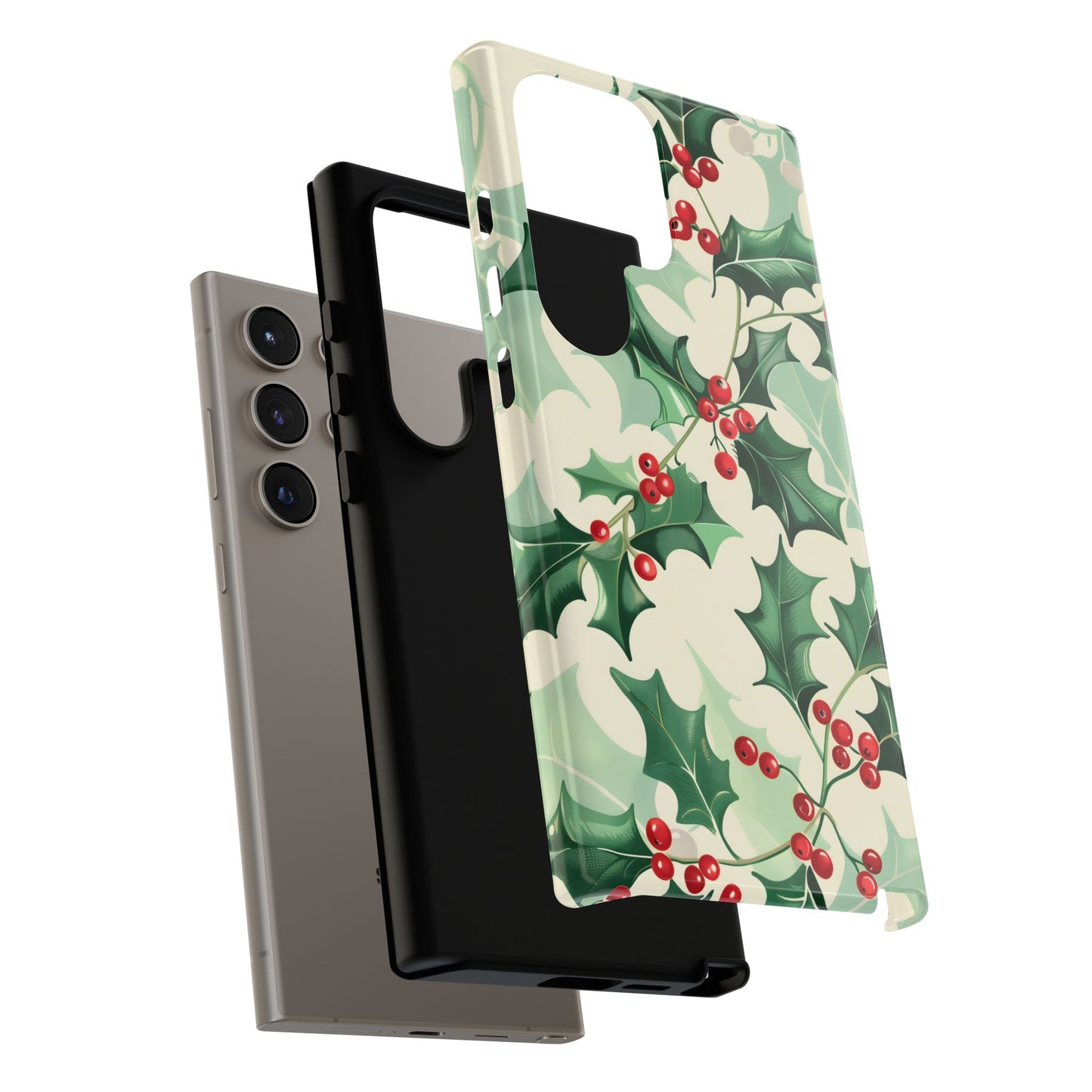 Winter Holly Charm – Tough Glossy Samsung Galaxy Case