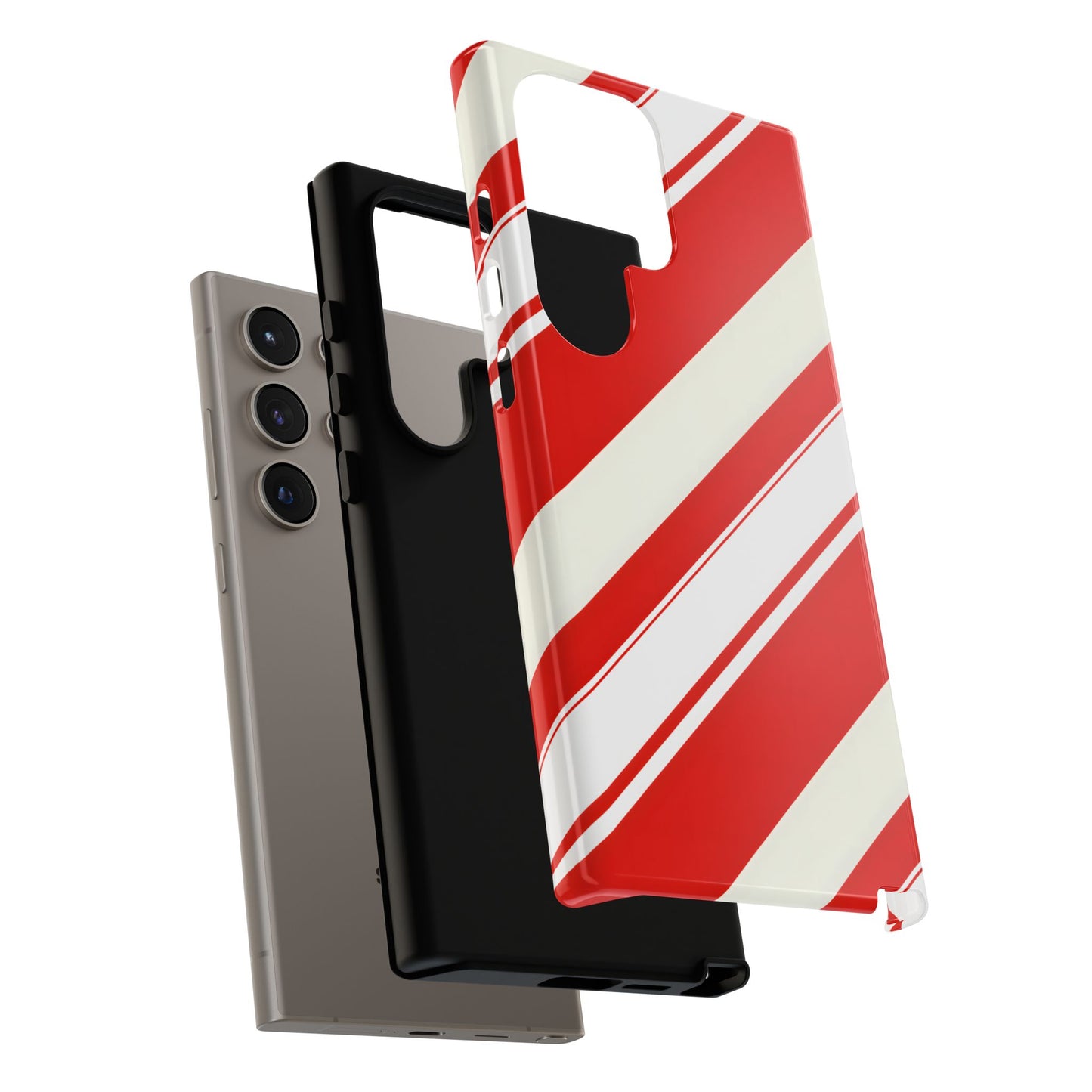 Crimson Holiday Stripes – Tough Glossy Samsung Galaxy Case