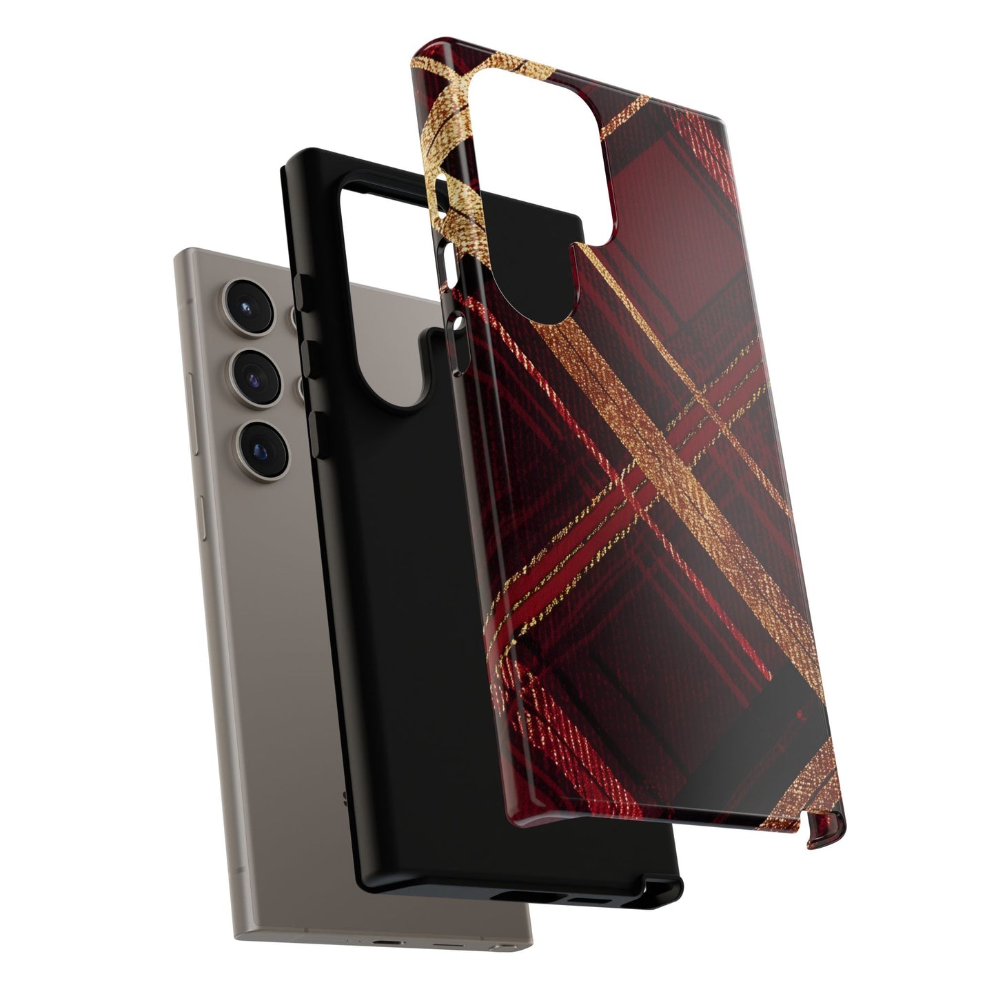 Crimson Luxe Plaid – Tough Glossy Samsung Galaxy Case