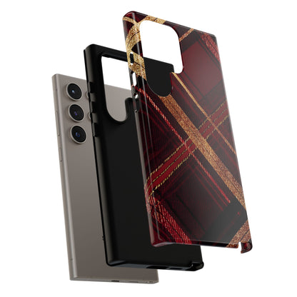 Crimson Luxe Plaid – Tough Glossy Samsung Galaxy Case