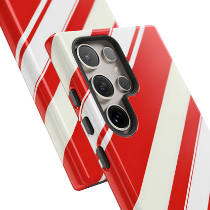 Crimson Holiday Stripes – Tough Glossy Samsung Galaxy Case