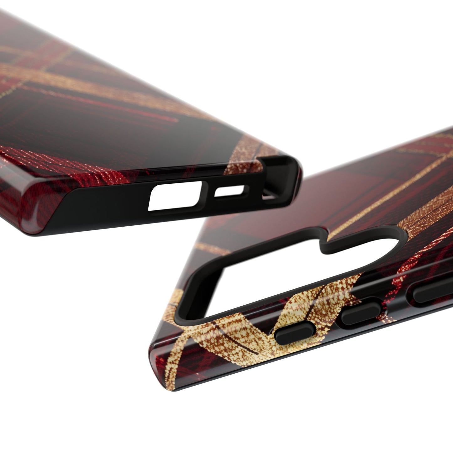 Crimson Luxe Plaid – Tough Glossy Samsung Galaxy Case